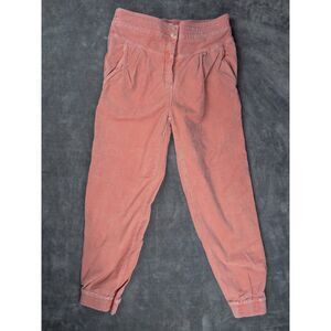 Anthropologie Womens Velvet Corduroy Kalea Joggers Ankle Pants Pink Size Small
